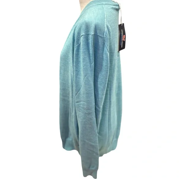 NWT Vineyard Vines Blue V-Neck Sweater - Picture 2 of 5